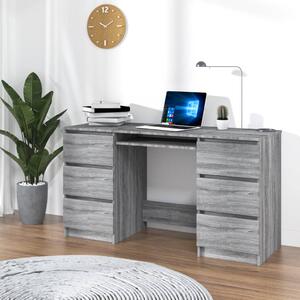 Writing Desk Grey Sonoma 140x50x77 cm Engineered Wood