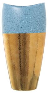 Vase Alexandra House Living Blue Golden Ceramic 13 x 18 x 36 cm