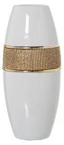 Vase Alexandra House Living White Golden Ceramic Shiny 14 x 14 x 30 cm