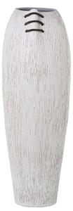 Floor vase Alexandra House Living White Ceramic Stripes 20 x 20 x 57 cm