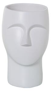 Vase Alexandra House Living White Ceramic Face 12 x 12 x 22 cm