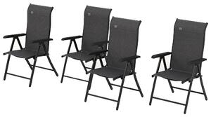 Outsunny 4 PCs Outdoor Rattan Folding Chair Set with 7 Levels Adjustable Backrest for Patio, Lawn
