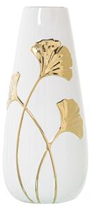 Vase Alexandra House Living White Golden Ceramic Flowers 16 x 17 x 33 cm