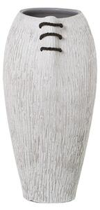 Vase Alexandra House Living White Ceramic Stripes 22 x 22 x 40 cm