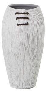 Vase Alexandra House Living White Ceramic Stripes 19 x 19 x 34 cm