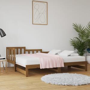 Pull-out Day Bed Honey Brown 2x(90x200) cm Solid Wood Pine