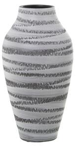 Vase Alexandra House Living Grey Ceramic Stripes 22 x 21 x 39 cm