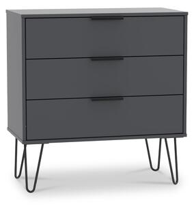 Moreno 3 Drawer Chest with Hairpin Legs | Olive Graphite | Roseland
