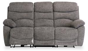 Seville Fabric Electric Reclining 3 Seater Sofa, Beige Grey | Roseland