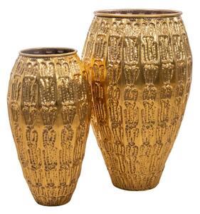 Set of 2 Vases Alexandra House Living Golden Metal 54 x 87 x 54 cm (2 Pieces)