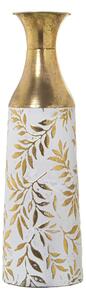 Floor vase Alexandra House Living White Golden Metal 14 x 14 x 48 cm