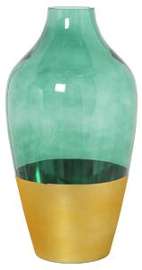 Vase Alexandra House Living Green Golden Crystal 17 x 17 x 32 cm