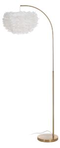 Floor Lamp White Golden Metal Feathers 60 W 220-240 V 68 x 40 x 175 cm