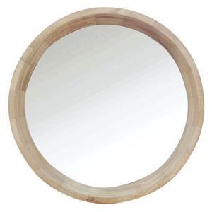 Wall mirror Romimex Natural Wood Paolownia wood 60 x 60 x 9 cm Circular