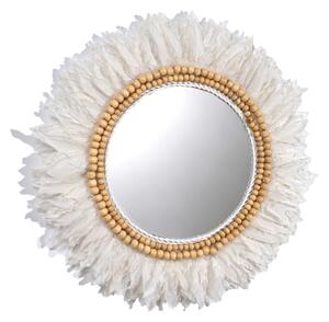 Wall mirror Romimex White Feathers 60 x 3 x 60 cm Circular