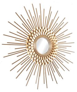 Wall mirror Romimex Golden Metal Sun 80 x 80 x 6 cm Circular