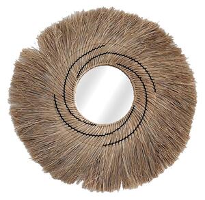 Wall mirror Romimex Natural Vegetable fibre 80 x 4 x 80 cm Circular