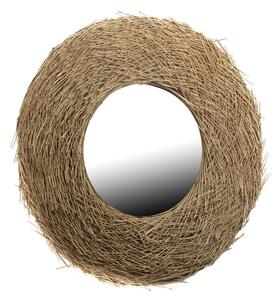 Wall mirror Romimex Nest Natural Rattan 110 x 20 x 110 cm Circular