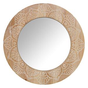 Wall mirror Alexandra House Living Natural Wood 6 x 54 x 54 cm Circular