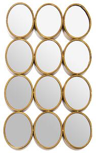 Wall mirror Alexandra House Living Golden Metal 12 x 16 cm 9 x 68 x 40 cm Circular Oval