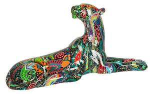 Decorative Figure Romimex Multicolour Resin Panther 32 x 14 x 11 cm