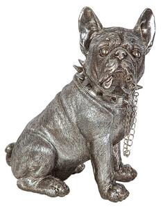 Decorative Figure Romimex Silver Resin Dog 24 x 29 x 17 cm