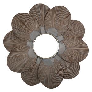 Wall mirror Romimex Black Wood Flower 122 x 122 x 7 cm