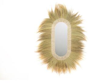 Wall mirror Romimex Natural Rayung 128 x 170 x 5 cm Oval