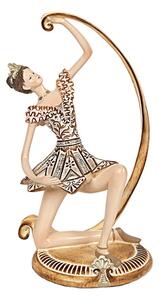 Decorative Figure Romimex Golden Resin Ballerina 14 x 26 x 11 cm