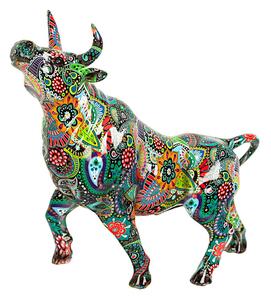 Decorative Figure Romimex Multicolour Resin Bull 30 x 31 x 12 cm