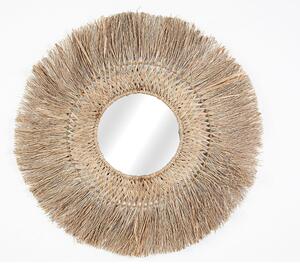 Wall mirror Romimex Natural Natural Fibre 85 x 85 x 3 cm Circular