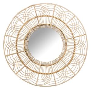 Wall mirror Alexandra House Living Rattan Natural Fibre 2 x 54 x 54 cm Circular