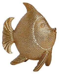 Decorative Figure Romimex Golden Resin Fish 25 x 26 x 12 cm