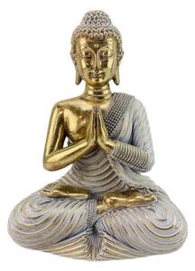 Decorative Figure Romimex Golden Resin Buddha 18 x 25 x 14 cm