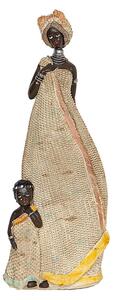 Decorative Figure Romimex Multicolour Resin Children African Woman 15 x 38 x 12 cm