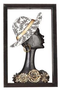 Bust Romimex Brown Resin Lady Hat 20 x 32 x 6 cm With frame