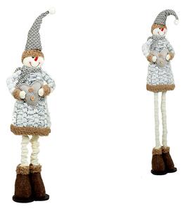 Christmas bauble Romimex Grey Snow Doll 20 x 60 x 10 cm Extendable