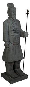 Decorative Figure Romimex Grey Resin Warrior 37 x 120 x 32 cm