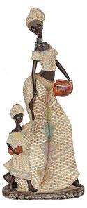 Decorative Figure Romimex Multicolour Resin African Woman Girl 17 x 38 x 11 cm