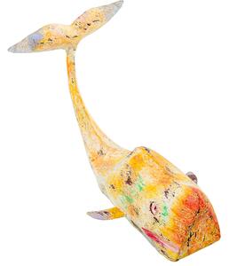 Decorative Figure Alexandra House Living Yellow Iron Whale 47 x 26 x 29 cm