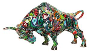 Decorative Figure Romimex Multicolour Resin Bull 34 x 21 x 12 cm