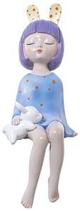 Decorative Figure Alexandra House Living Blue Plastic Rabbit Ears 11 x 15 x 31 cm