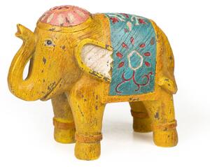 Decorative Figure Romimex Multicolour Resin Elephant 22 x 18 x 10 cm