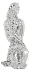 Decorative Figure Alexandra House Living Silver Plastic Lady 16 x 18 x 28 cm