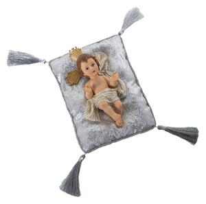 Decorative Figure Alexandra House Living Silver Plastic 12 x 15 x 23 cm Cushion Baby Jesus