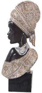 Bust Alexandra House Living Black Golden Plastic African Woman 11 x 19 x 40 cm