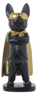 Decorative Figure Alexandra House Living Black Golden Plastic Glasses Dog 12 x 15 x 32 cm