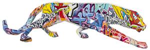 Decorative Figure Alexandra House Living Multicolour Plastic Panther Graffiti 14 x 46 x 16 cm