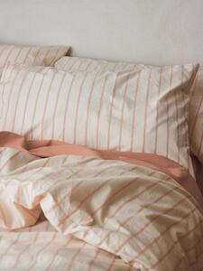 Blush Pink Slumber Stripe Cotton Pillowcases (Pair) | Super King | Piglet in Bed