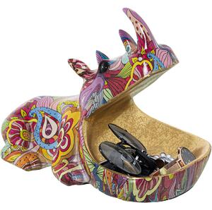 Decorative Figure Alexandra House Living Multicolour Plastic Rhinoceros Graffiti 17 x 26 x 19 cm Bowl